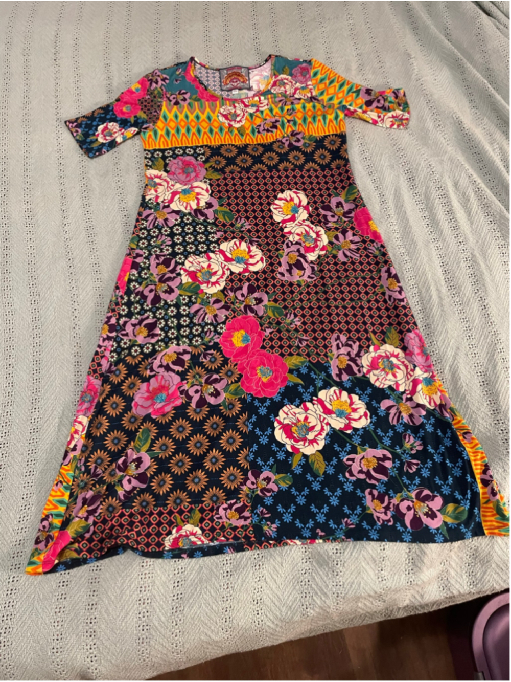 johnny was boho dress | Dresses | Johnny Was Xs Patchwork Floral Sustainable Bamboo Festival Dress our Mabel Boho Dress Size:16.5 / l promo_rule:Exclude Promo All Embroidered mesh dress LAVO Las Vegas Party
